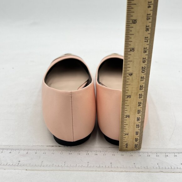 FOWT Light Pink Classic Slip-on Pointed Toe Flats for Women Chic Cap Toe Shoes - Picture 4 of 7